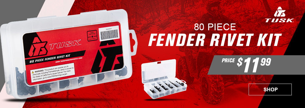 Tusk 80 piece fender rivet kit, price eleven dollars and ninety nine cents, SHOP button